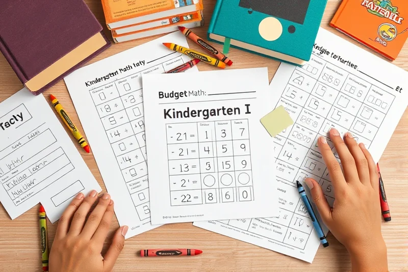 budget kindergarten math worksheets — Budget Kindergarten Math Worksheets (the finished result)