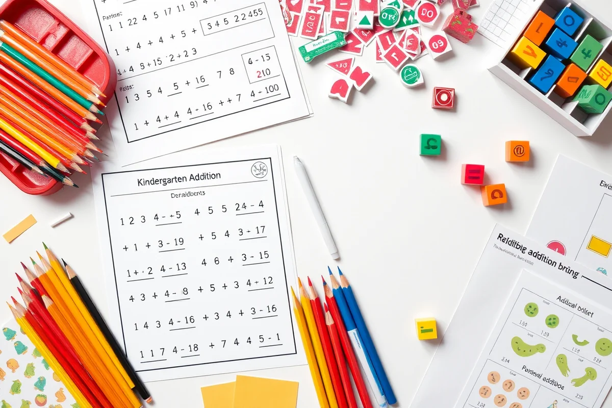 easy kindergarten addition worksheets — Easy Kindergarten Addition Worksheets (the finished result)