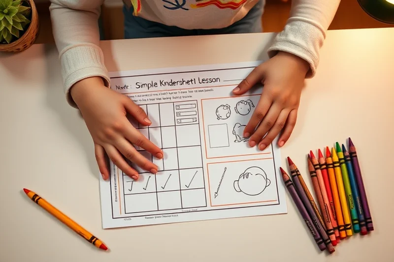 simple kindergarten worksheets lesson — Simple Kindergarten Worksheets Lesson (step by step)